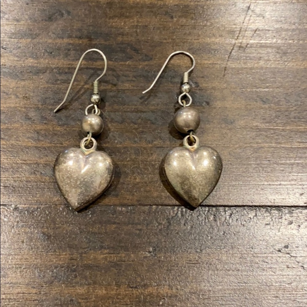 Silver heart earrings